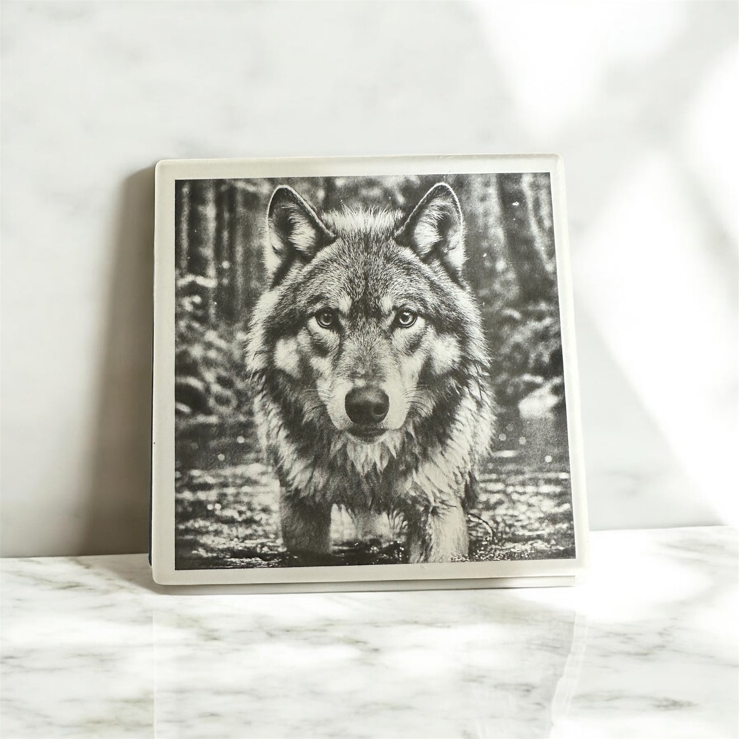 Custom Engraved Or Custom Printed 4” White Ceramic Coasters – Set of 4