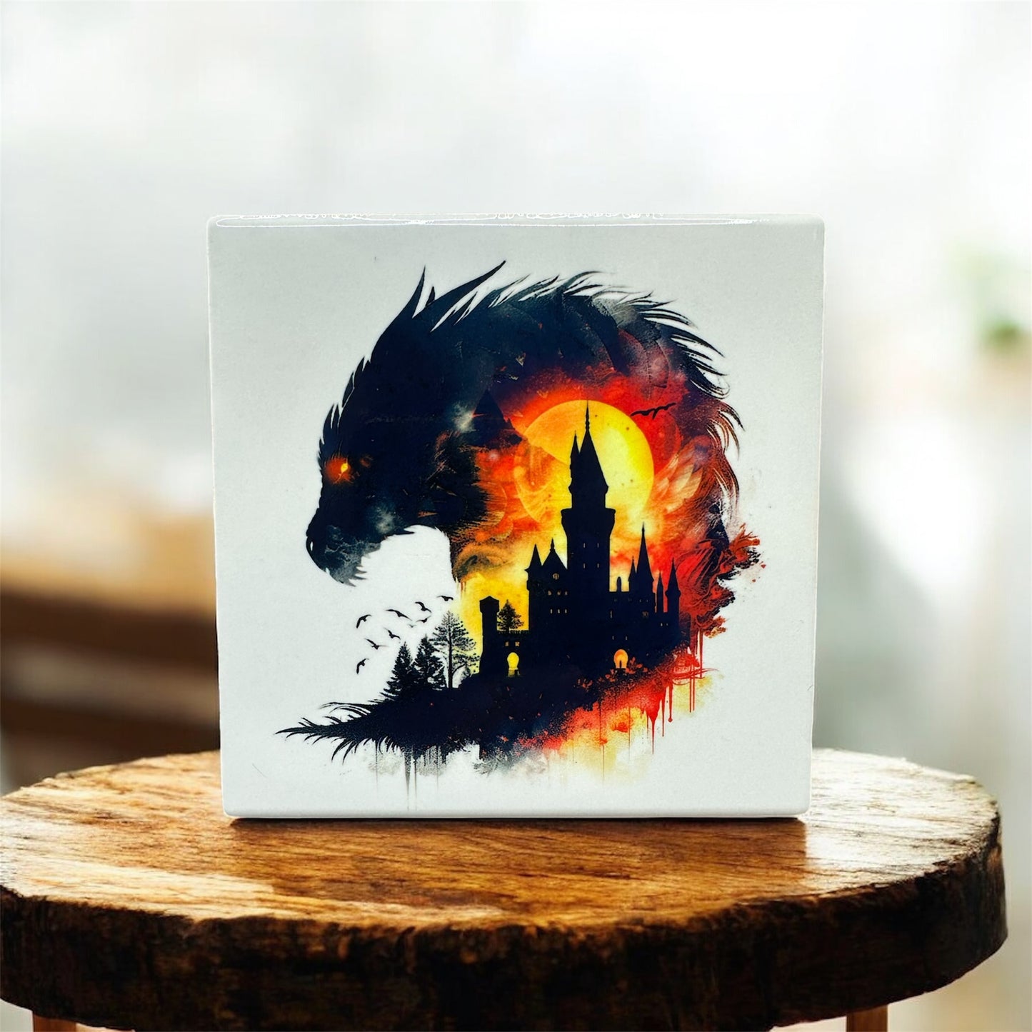 Custom Engraved Or Custom Printed 4” White Ceramic Coasters – Set of 4