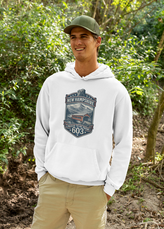 New Hampshire Vintage Hoodie | Cozy Unisex Sweatshirt for Travel, Outdoor Adventures, Stylish Casual Wear, Great Gift for Nature Lovers
