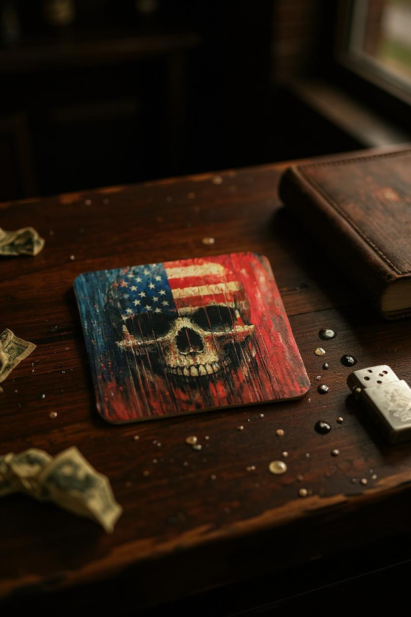 Custom Printed Rubber-Backed Coaster Set (4-Pack, 4”)