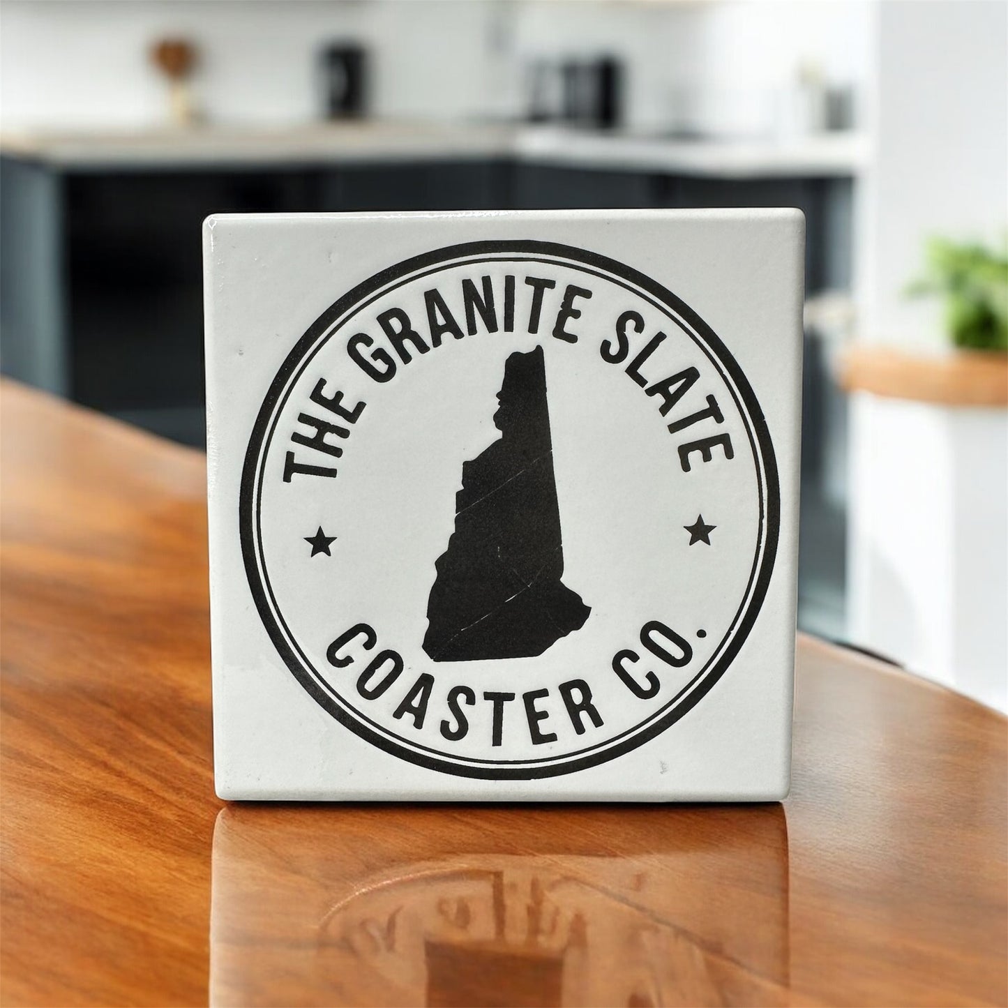 Custom Engraved Or Custom Printed 4” White Ceramic Coasters – Set of 4