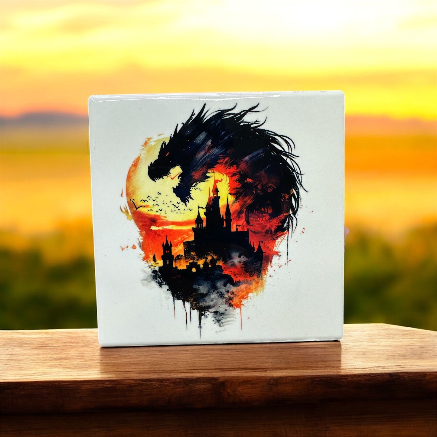 Custom Engraved Or Custom Printed 4” White Ceramic Coasters – Set of 4