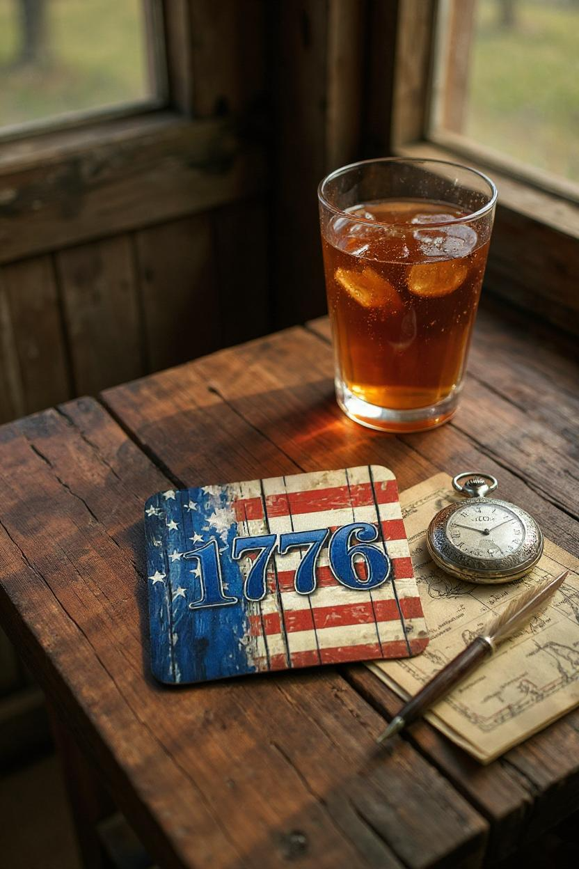 Custom Printed Rubber-Backed Coaster Set (4-Pack, 4”)